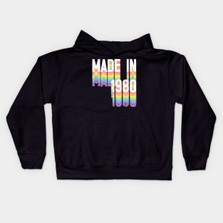 MADE IN 1980 / Birthday Typography Gift Design Kids Hoodie